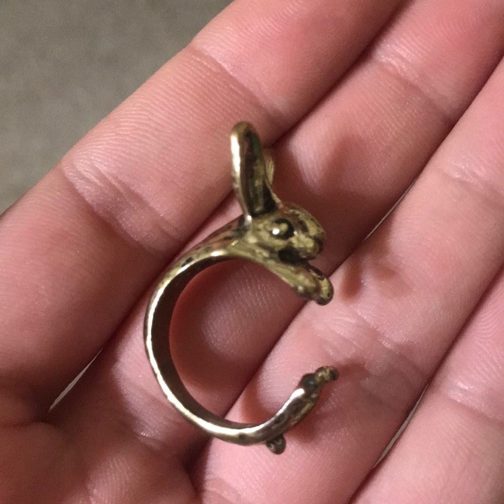 Brass bunny rabbit ring.